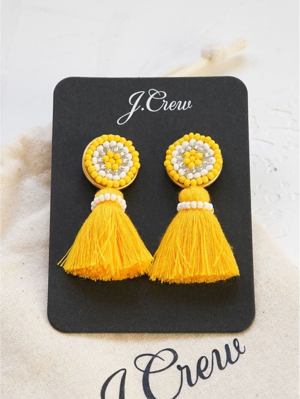 J.Crew Beaded Tassel Stud Earrings
